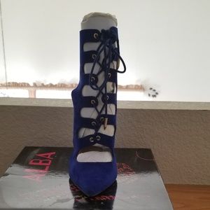 Faux Suede Lace Up Heels - Never Worn